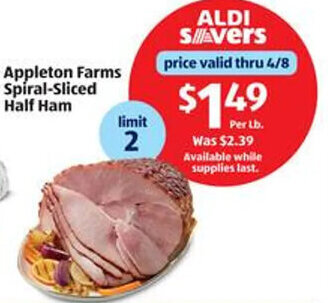 Aldi Appleton Farms Spiral-Sliced Half Ham offer