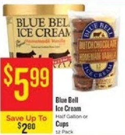 Homeland Market Blue Bell Ice Cream offer