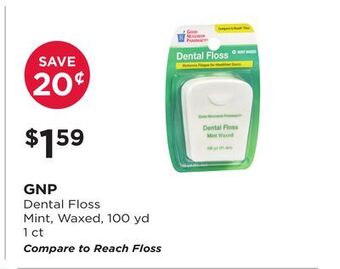 Good Neighbor Pharmacy Gnp dental floss mint, waxed, 100 yd offer