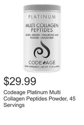Codeage platinum multi collagen peptides powder, 45 servings