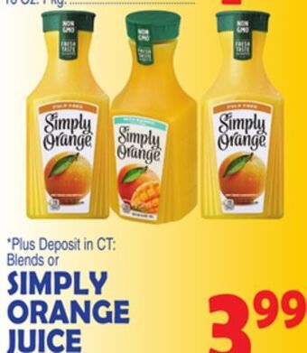 Bravo Supermarkets Simply orange juice offer