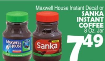 Bravo Supermarkets Sanka instant coffee offer