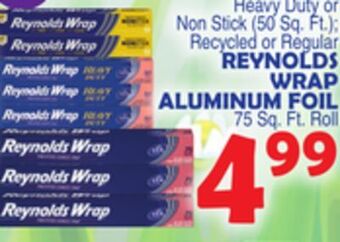 Bravo Supermarkets Reynolds wrap aluminum foil, 75 sq. ft. roll offer