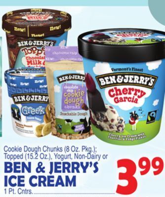 Bravo Supermarkets Ben & jerry's ice cream 1 pt. cntrs offer
