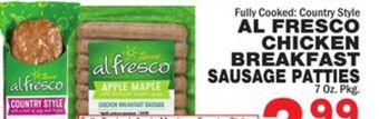 Bravo Supermarkets Al fresco chicken breakfast sausage patties offer