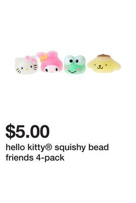 Five Below Hello kitty® squishy bead friends 4-pack offer