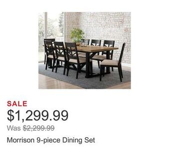 Costco Morrison 9-piece dining set offer