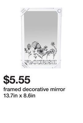 Five Below Framed decorative mirror 13.7in x 8.6in offer