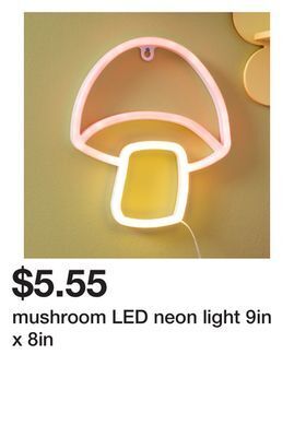 Five Below Mushroom led neon light 9in x 8in offer
