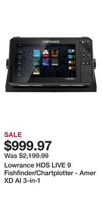 Cabela's Lowrance hds live 9 fishfinder/chartplotter - amer xd ai 3-in-1 offer