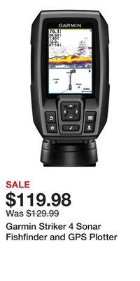 Cabela's Garmin striker 4 sonar fishfinder and gps plotter offer