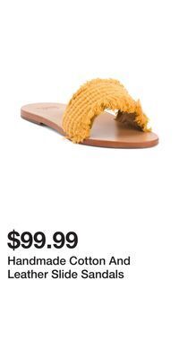 TJ Maxx Handmade cotton and leather slide sandals offer
