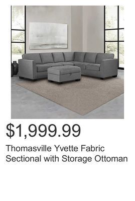 Costco Thomasville yvette fabric sectional with storage ottoman offer