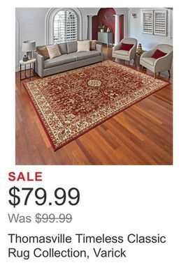 Costco Thomasville timeless classic rug collection, varick offer