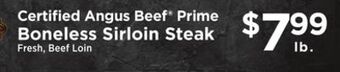 ShopRite Boneless sirloin steak offer