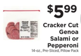 ShopRite Cracker cut genoa salami or pepperoni offer