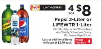 ShopRite Pepsi 2-liter or lifewtr 1-liter offer