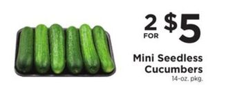 ShopRite Mini seedless cucumbers offer