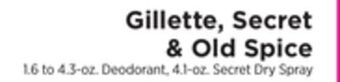 ShopRite Gillette, secret & old spice offer