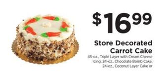ShopRite Store decorated carrot cake offer