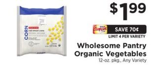 ShopRite Organic vegetables offer
