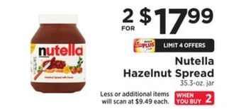 ShopRite Hazelnut spread offer