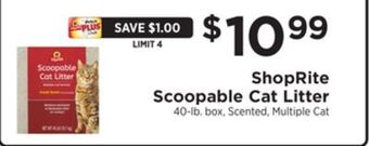 ShopRite Scoopable cat litter offer