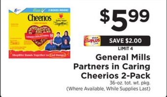 ShopRite Partners in caring cheerios 2-pack offer