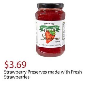 Trader Joe's Strawberry preserves made with fresh strawberries offer