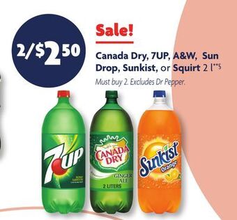 Family Dollar Canada dry, 7up, a & w, sun drop, sunkist, or squirt offer