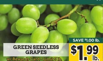 Dearborn Market Green seedless grapes offer