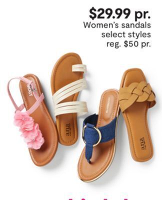 JC Penney Women's sandals offer