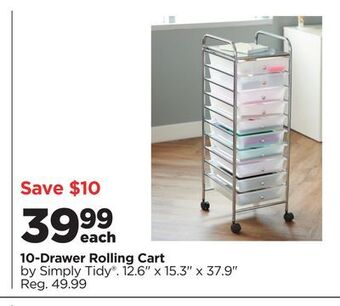 Michaels 10-drawer rolling cart offer