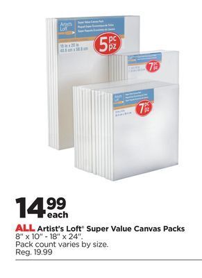 Michaels All artist's loft® super value canvas packs offer