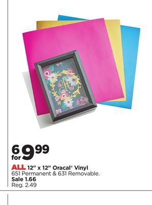 Michaels All 12 x 12 oracal® vinyl offer