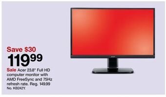 Target Acer 23.8 full hd computer monitor offer