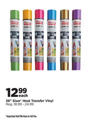 Michaels 36 siser® heat transfer vinyl offer