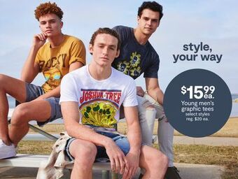 JC Penney Young men's graphic tees offer