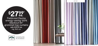 JC Penney Fieldcrest davina energy-saving 100% blackout 84 grommet-top curtains offer