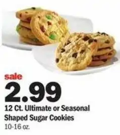 Meijer Ultimate Or Seasonal Shaped Sugar Cookies 10-16 oz offer