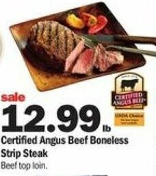 Meijer Certified Angus Beef Boneless Strip Steak offer