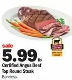 Meijer Certified Angus Beef Top Round Steak offer