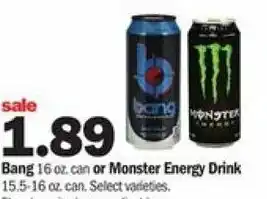 Meijer Bang 16 oz Or Monster Energy Drink offer