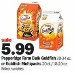 Meijer Pepperidge Farm Bulk Goldfish 30-34 oz offer