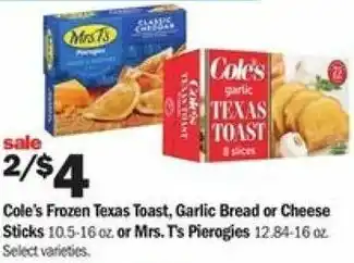 Meijer Cole's Frozen Texas Toast, Garlic Bread Or Cheese Sticks 10.5-16 oz offer