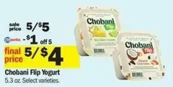 Meijer Chobani Flip Yogurt 5.3 oz offer
