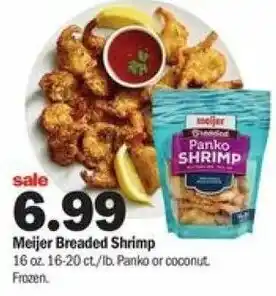 Meijer Meijer Breaded Shrimp 16 oz offer