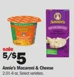 Meijer Annie's Macaroni & Cheese 2.01-6 oz offer