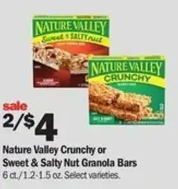 Meijer Nature Valley Crunchy Or Sweet & Salty Nut Granola Bars 1.2-1.5 oz offer