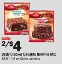 Meijer Betty Crocker Delight Brownie Mix 16.5-19.5 oz offer
